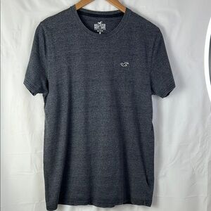 Hollister Gray V-Neck Short Sleeve Tee men’s size medium 100% cotton denim wash